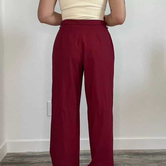Vintage 90s Armani Collezioni Red Wool Blend Trousers Pants Italy Quiet Luxury - Picture 3 of 14
